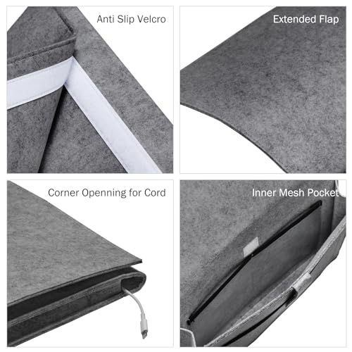 YOUDENOVA Bedside Caddy, Bedside Organizer for Dorm Room, Bunk Bed, Grey - color: Grey