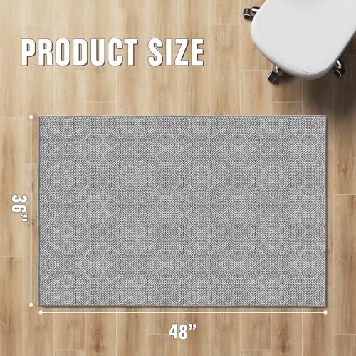 KMAT Office Chair Mat, 36x48in Heavy Duty Hardwood/Tile Floor Protector, Floor Mat Computer Desk Mat for Rolling Chairs, Work, Study, Office, Grey - color: Grey, size: 36"x48"