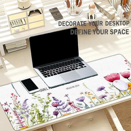 Christian Decor Large Mouse Pad Bible Verses Desk Mat, Surely Goodness and Mercy Extended Large XXL Computer Mat Gaming Mouse Pad Christian Office Room Decor Christian Gifts for Women 31.5x11.8 - color: Christian Surely Goodness and Mercy, size: 31.5L x 1