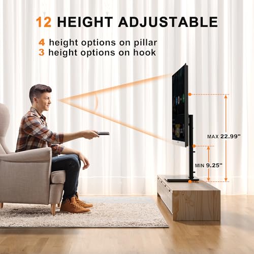XINLEI Universal Swivel TV Stand Base Table Top TV Stand for 32-75 Inch TVs 60 Degree Swivel, 12 Height Adjustable Monitor Mount Stand, Max VESA 600x400mm,Holds up to 99lbs TS204 - style: 600x400mm Vesa