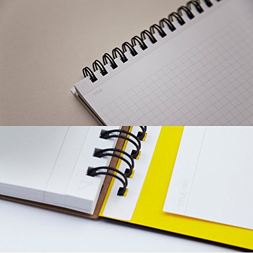 Maruman Mnemosyne Grid Notebook- Horizontal A4 Layout, 8.27" x 11.69", 70 Sheets / 140 Pages, 5mm Graph Paper Journal, Perforated Pages & Wire-Bound to Lay Flat, Black, Made in Japan - size: A4 (8.27" x 11.69")