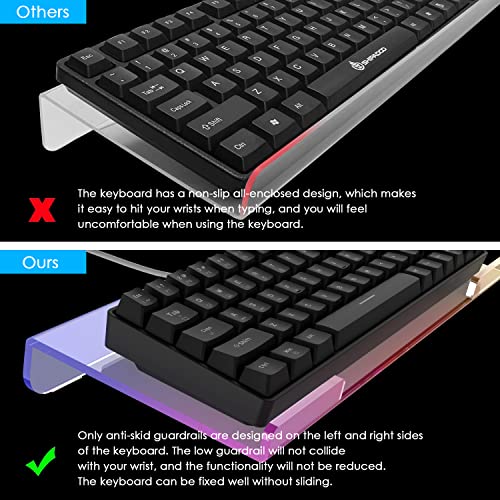 Clear 366 Kinds RGB Acrylic Tilted Computer Keyboard Holder,PC Keyboard Stand Tray Holder for Easy Ergonomic Typing and Working at Home and Office Upgraded Version - color: RGB Chocolate stand