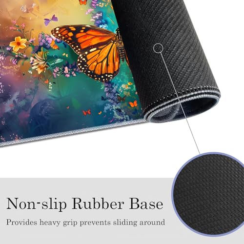 MTG Play Mat, 24" x 14" TCG Card Play Mat, Surface with Smooth Stitched Edge, Storage Bag, Butterfly Cross - color: Butterfly Cross