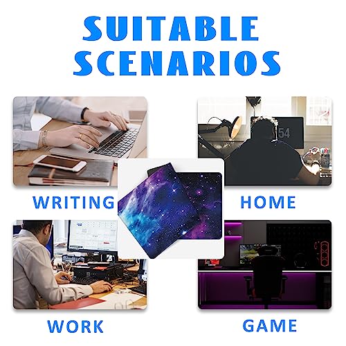 Desk Mat, Galaxy Nebula Universe Space Extended Gaming Mouse Pad Large, Big Mouse Pad with Non-Slip Base and Stitched Edge, Long Computer Keyboard Mouse Mat for Home Office - color: Galaxy Nebula Universe Space, size: 15.7" x 35.4"