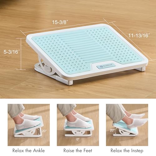EUREKA ERGONOMIC Tilt Adjustable Footrest, Foot Rest for Under Desk at Work with Massage Surface, Office Foot Rest Under Desk with 20 Degree Tilt No Locking, Metal Frame - style: Modern