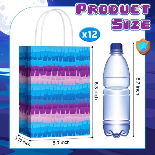 Epakh 12 Pcs Video Game Goodie Bags Anime Video Game Gift Bags with Handle Gamer Theme Party Supplies for Kids Boys Girls Gaming Themed Birthday Party Favors
