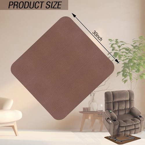 Recliner Pads for Hardwood Floors,Non Slip Recliner Grippers,Under Recliner Floor Protectors,Furniture Pads to Prevent Sliding,Non Slip Furniture Rail Pad for Recliners,Swivel Chairs,Coffee - size: 1PCS-Square-Coffee-30"x30"