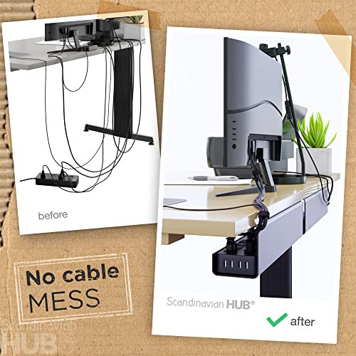 No-Screw Under Desk Cable Management Tray - Self-Adhesive Installation, Cord Management, Cable Tray, Under Desk Wire Organizer - Black Set of 2 - color: Black, size: 2pcs Self Adhesive