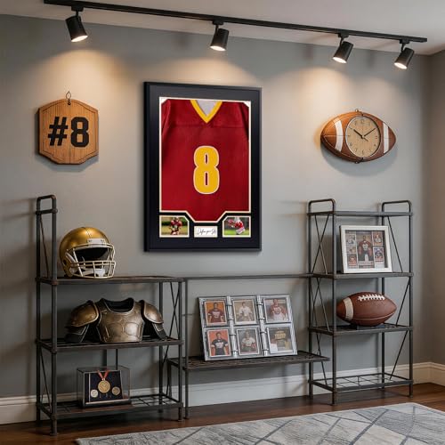 Aluminum Jersey Display Frame Case Large Shadow Box Jersey Frame with Photo Slots 98% UV Protection Clear Acrylic for Football, Hockey, Basketball, Baseball Shirt Ideal Gift for Sports Fans - color: Jersey Frame 8