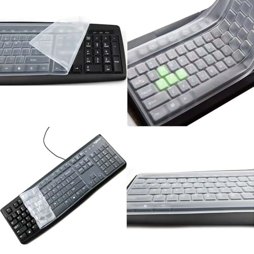 Ultra Thin Desktop PC Silicone Clear Keyboard Cover Skin Protector for 104/107 Keys Standard Desktop Keyboard, Waterproof, Dustproof, Reusable