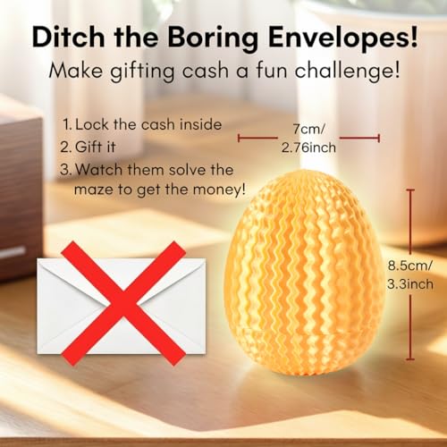 Maze Puzzle Box for Cash Gift, Money Holder Gift Box | Maze puzzle, hidden cash compartment, money gift, birthday anniversary, brain teaser, surprise holder gift for teens & adults - color: Gold