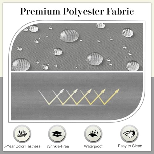 Cozyide Outdoor Chair Cushions, Waterproof Patio Seat Cushions with Adjustable Straps, Round Corner Patio Chair Cushions for Garden, Light Grey, 17x16x2 Inch (Pack of 4) - color: Light Grey, size: 17x16x2 Inch (Pack of 4)