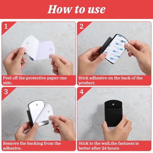 6 Pcs Remote Control Holder Wall Mount, TV Remote Controller Holder - Self Adhesive Marker Holder Wall Mount Pen Holder Storage Organizer for Home Office School