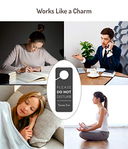 Do Not Disturb Door Hanger Sign, 2 Pack (Printed on Both Sides), 9.3″x3.5″PVC Plastic, Please Do Not Disturb Sign for Home, Office, Hotel, Bathroom, Bedroom, Pumping, Breastfeeding, Therapists, Clinic - color: Regular