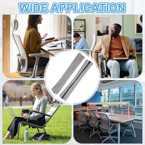 PATIKIL 22x4.3 in Office Chair Armrest Covers, 2 Pair Office Chair Arm Covers Long Computer Chairs Arm Rest Cover with Zipper Removable Rest Slipcover Hand Rest Protector, Light Gray - color: Light Gray, size: 22"