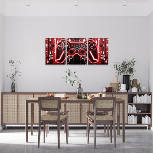 Feelyou Kids Gamer Wall Painting Posters Honeycomb Gaming Canvas Wall Art for Living Room Bedroom Boys Girls Gamepad Picture Wall Decor Game Console Controller Teens Bathroom Wall Art 12"x16"x 3Pcs - color: Multi A08