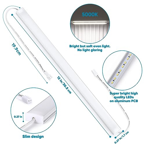 Litever Under Cabinet Lights Plug in. Slim. Super Bright. 21W. Dimmable. 1 Remote Controls Multiple Lighting Kits Synchronously. Perfect for Kitchen Under Cabinets, Over Counter Lights.Daylight 5000K. - color: Daylight 5000K