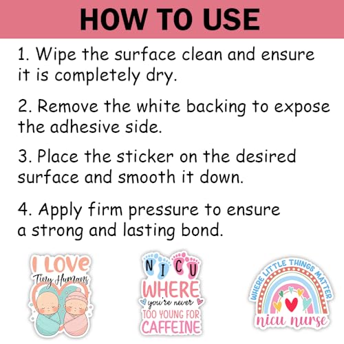 SODAVA (10pcs, 3in) NICU Nurse Stickers, Pack for Laptop, Water Bottle, Notebook – Neonatal ICU Nurse Vinyl Stickers, Medical Quote Decals, Nursing Student Gift Idea, Healthcare Worker Accessories - color: Nicu