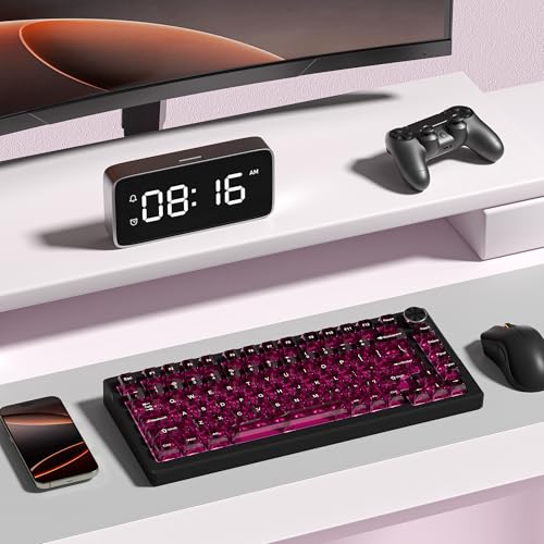 dagaladoo Clear keycaps,Transparent Keyboard keycaps,Jelly Key caps Set,Shine Through keycap,MDA Profile Keyboard caps for Mx Switches Mechanical Keyboard(Fuchsia) - color: Fuchsia