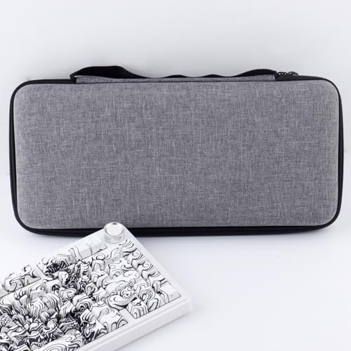Hyekit 75% Keyboard Case, Hard Shell Travel Carrying Bag for 84 Key Magnetic Mechanical Gaming Keyboard, Compatible with Aula F75, Womier S-K80, Keychron K2, Redragon K673, RK R65 (Extra Space)
