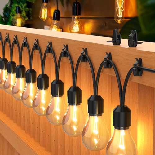 Outdoor String Lights Clips, Weatherproof Cable Hanger Hooks for Hanging Fairy Lights, Holiday Decor - Black, 50 Pack - color: Black