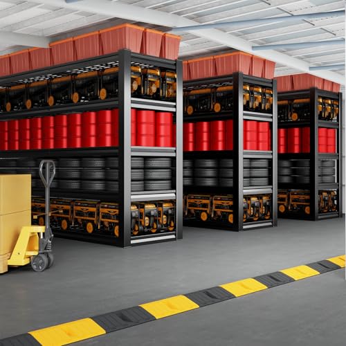 5-Tier Storage Shelves, 68" W Garage Shelving Heavy Duty Metal Adjustable Garage Shelves, Shelving Units Industrial Shelving for Warehouse, 68" W x 20" D x 84" H,Black - size: 68"Wx84"Hx20"D | 5 Tier