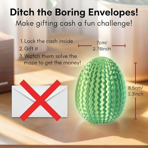 Maze Puzzle Box for Cash Gift, Money Holder Gift Box | Maze puzzle, hidden cash compartment, money gift, birthday anniversary, brain teaser, surprise holder gift for teens & adults - color: Yellow-green