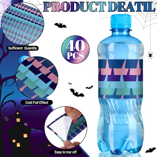 Frienda 40 Pack Battle Gaming Bottle Stickers Multicolor Bottle Labels Fortress Sized for Game Birthday Party Supplies - color: Milticolor, style: Battle Royale Gaming
