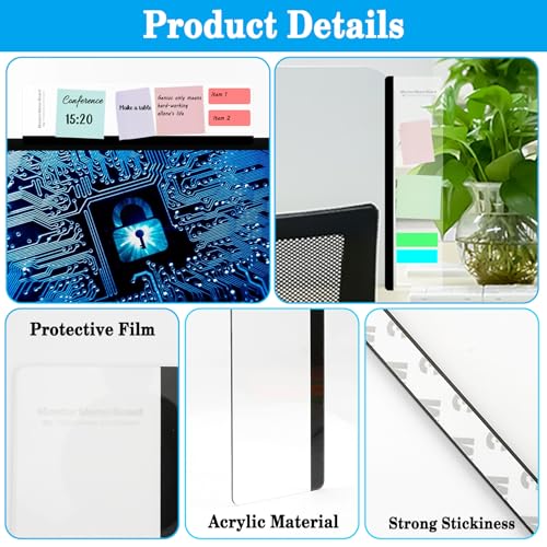 Generic 2pcs Multifunction Monitor Memo Board Transparent Message Panel Note Board Monitor Side Panel Suitable for Office Home Desktop - style: Flat style