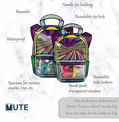 20 Pack Goodie Bags for Kids Birthday Party Supplies - Bulk Gift Bag for Favors, Food, and Candy with Resealable Ziplock Seal (Woosie/Small) - color: Woosie/Small