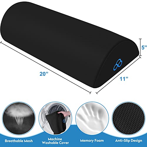 StepLively Foot Rest Ergonomic Pillow for Under Desk at Work, Anti-Fatigue Footrest Support Pillow for Fatigue & Pain Relief, Comfortable for Office Chair, Car Seat & Gaming Chair - Black, Large - color: Black, size: Long-20 Inch