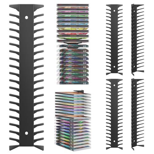 4 Pack DVD Shelf for Wall Mount, Floating Metal DVD Rack and Video Game Storage for Standard DVD CD Cases, Heavy-Duty Media Organizer Holder for PS, Xbox, PS5, PS4, Holds up to 76 - size: 4 Pack