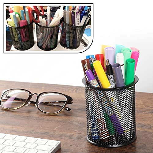 Mr. Pen- Mesh Pen Holder, 3pcs, Pen Holder, Pencil Cup Holder | Black Pen Holder, Pen Cups, Metal Pencil Holder, Black Mesh Pencil Holder, Pen Holder for Desk, Pen Organizer for Desk
