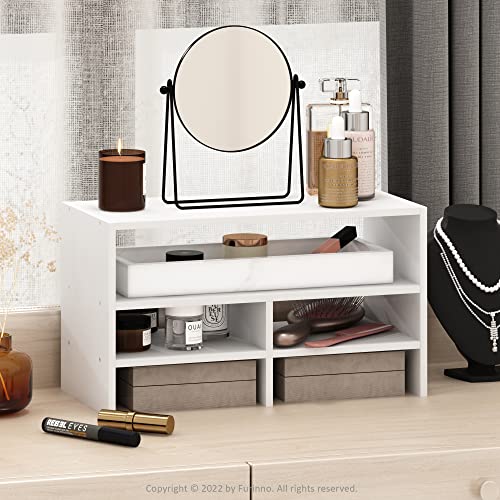 Furinno Hermite Desk Top Organizing Shelf Bookcase, White - color: White, size: 16.4-Inch