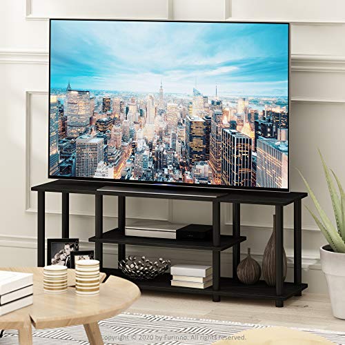 Furinno Turn-N-Tube No Tools 3D 3-Tier Entertainment TV Stand up to 50 inch TV, Round Tubes, Walnut - color: Walnut, size: 50 inch