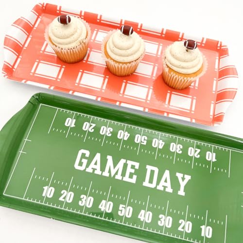 Sprinkles & Confetti Orange Plaid Melamine Serving Tray with Handles, Vibrant Seasonal Platter - Lightweight Shatter-Resistant, BPA-Free - Serving Tray for Holidays, Appetizers & Parties - color: Orange Plaid