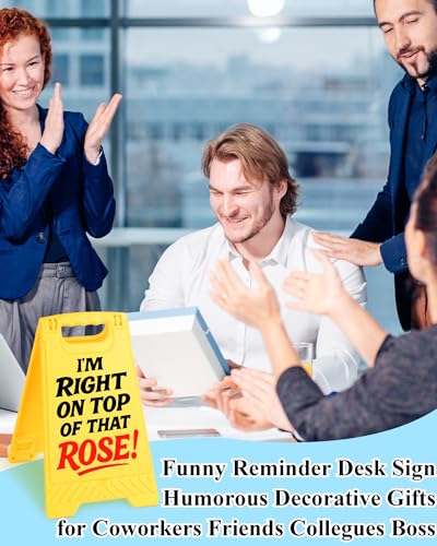 Funny Desk Shelf Decor, Right Top Rose Mini Desk Sign | Right Top Rose Sign, Funny Shelf Sign, Home Office Decor, Mini Desk Sign - style: On Top Of That Rose