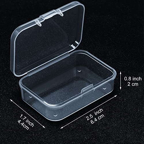 SATINIOR 24 Packs Small Clear Plastic Beads Storage Containers Box with Hinged Lid for Storage of Small Items, Crafts, Jewelry, Hardware(2.5 x 1.7 x 0.8 Inches) - size: 2.5 x 1.7 x 0.8 in