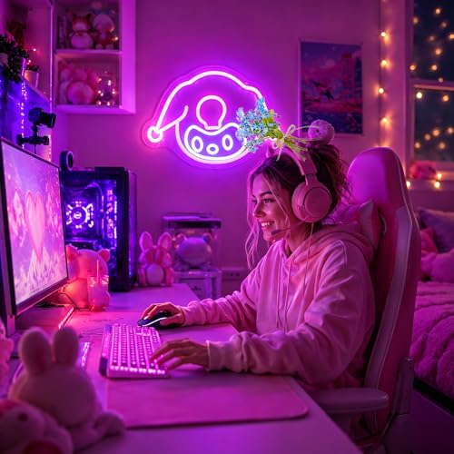 Neon Sign, Anime Neon Signs for Wall Decor LED Light up Signs Home Decor for Bedroom, Man Cave, Gaming Room, Party, Club, Pub, Bar Decoration Christmas Halloween Easter Gift USB Operated - color: Cute
