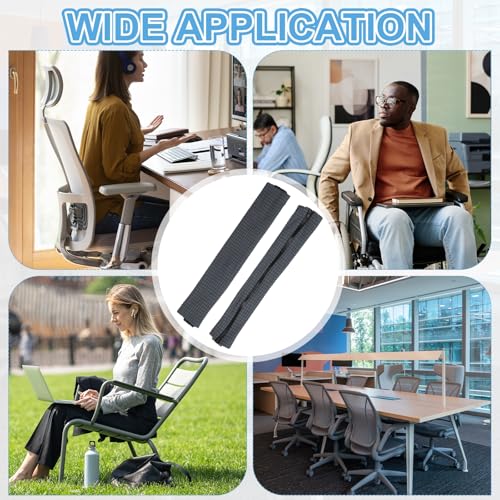 PATIKIL 22x4.3 in Office Chair Armrest Covers, 2 Pair Office Chair Arm Covers Long Computer Chairs Arm Rest Cover with Zipper Removable Rest Slipcover Hand Rest Protector, Dark Gray - color: Dark Gray, size: 22"