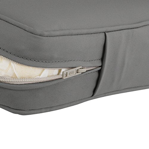 Classic Accessories Montlake Water-Resistant 21 x 20 x 4 Inch Outdoor Back Cushion Slip Cover, Patio Furniture Cushion Cover, Light Charcoal Grey, Patio Furniture Cushion Covers - color: Light Charcoal, size: 21 x 20 x 4 Inch