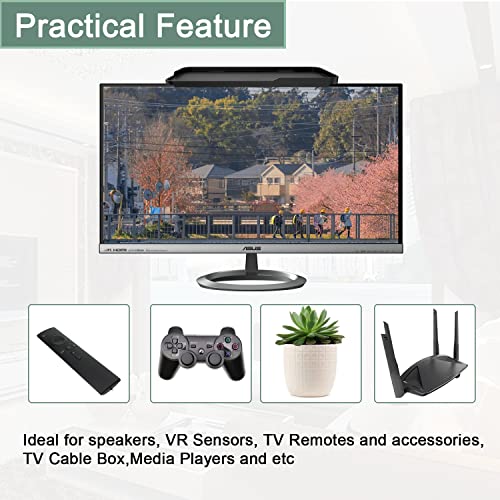 TETVIK TV Screen Top Shelf Monitor Shelf Adjustable Computer Screen for Office Desk,Cellphone Stand,Media Box, Game Console,Router 11.8x4.7 inch TV Tray Stand Mount Storage Organizer Bracket 1 Piece