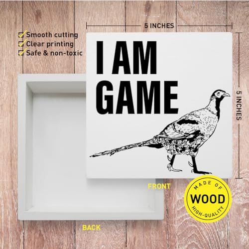 Kitchen Decor Wooden Box Sign, Funny Kitchen Table Decoration Dining Room Counter Cabinets Decor, I’m Game, Kitchen Housewarming Gifts for Mom Women Men New Home House, White - color: D