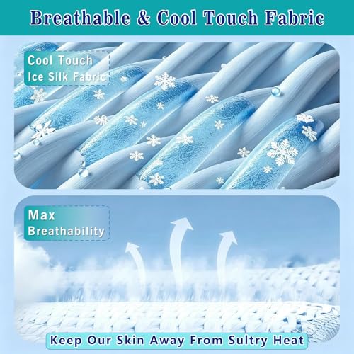 Cooling Headrest Cover for Recline Chair,Cool Breathable Headrest Protector for Hot Sleepers, Super Non-Slip Seat Cover for Sofa, Loveseat, Couch & Office Chair, Washable 17x27, Cool-Checkerboard - color: Cooling-white-blue