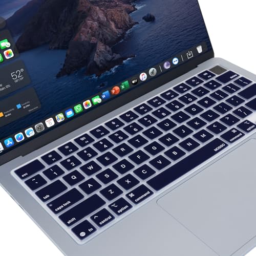 MOSISO Keyboard Cover Skin Compatible with MacBook Air 13.6 inch 2025 M4 A3240/Air 15 inch 2025 M4 A3241/Pro 14 inch 2025 M5 A3434, Navy Blue - color: Navy Blue