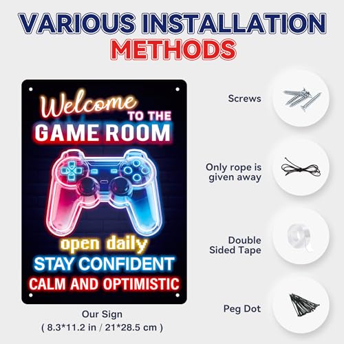 Welcome to the Game Room Neon Sign - Gaming Signs for Bedroom Decor,Cool Perfect Gamer Gift for Son, Friends, Game Lover(11 * 8inches,Rope included) - color: Welcome to the Game Room 006