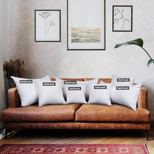Utopia Bedding Throw Pillows (Set of 4, White) – 16 x 16 Inches Down Alternative Pillows for Bed, Sofa, and Couch - Fluffy Decorative Stuffer Pillow for Indoors & Outdoors - size: 16x16 Inch