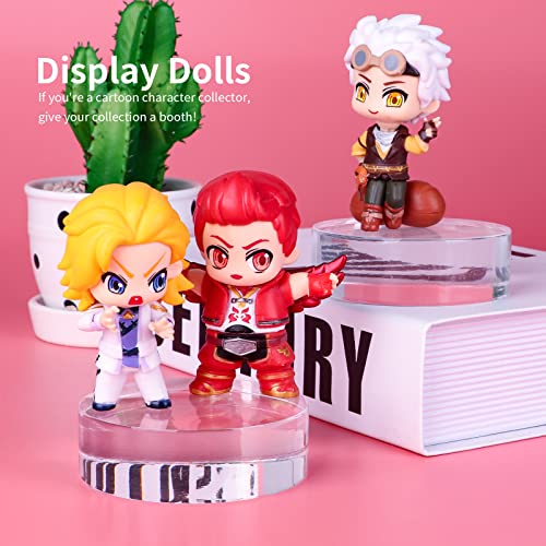 Acrylic Round Display Block, 2 Pieces 3 x 3 x 1 Inches Edge Polished Clear Display Pedestal Display Base