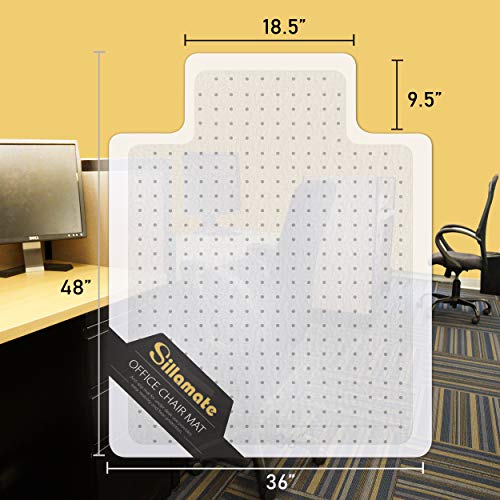 Plastic Office Chair Mat for Carpeted Floors, 36'' x 48'' Heavy Duty Floor Mat, Eco-Friendly Series Studded Carpet Desk Chair Mats (36 inches X 48 inches) - size: 36 inches X 48 inches