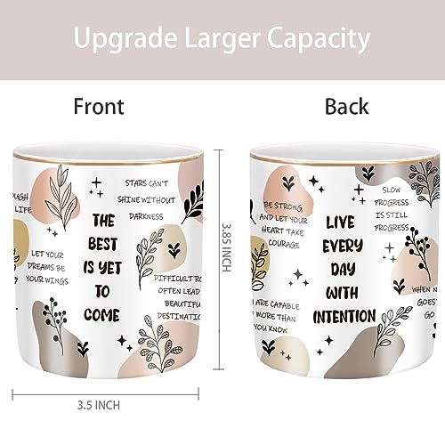 Cute Desk Pencils Pen Holder, Pencil Cup Holder for Desk, Ceramic Desktop Storage Pen Pencil Organizers Stationery Supplies for Office, Home, Words Pattern - color: Colorful Gold 02